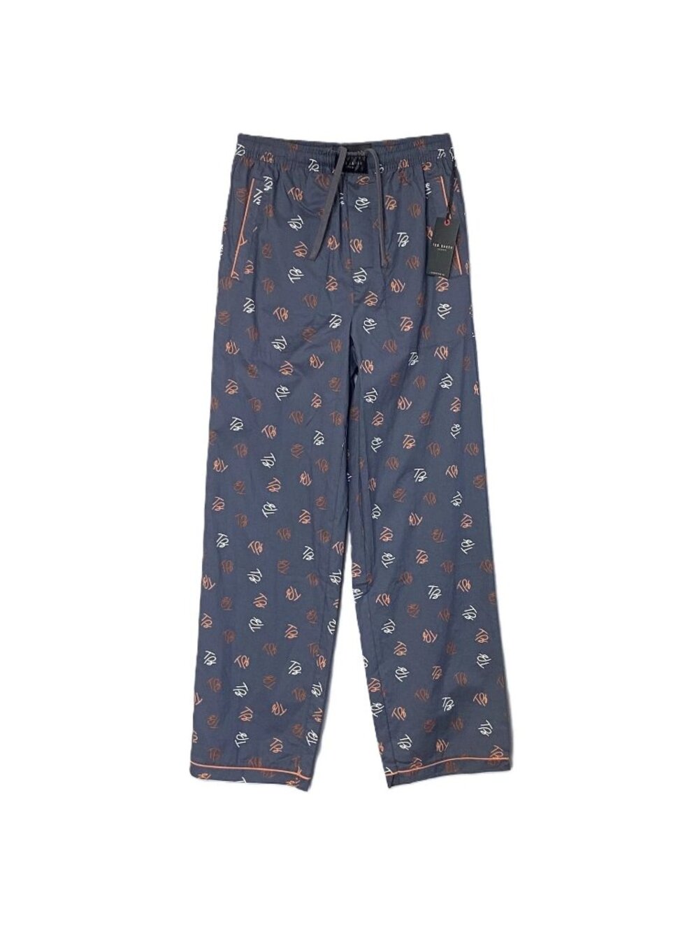 Ted Baker Sleep Pants Mens Small Dark Gray Woven Cotton Lounge Pajama Bottoms